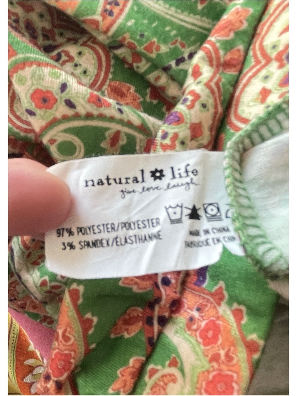 Natural Life Paisley Flare Leg Pants, Size Medium - Picture 7 of 7